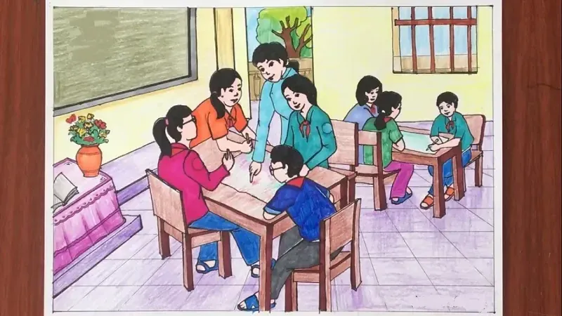 Cách vẽ cô giáo dễ thương để tặng mừng ngày 20/11 khiến cô mỉm cười · ảnh 2